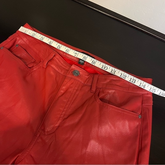 Guess faux leather vegan casual chino pant, red, sz 8, stretchy, NWOT - Picture 15 of 16